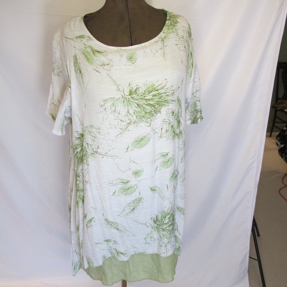 Creation white and sage blouse – double layer  XL  NEVER WORN